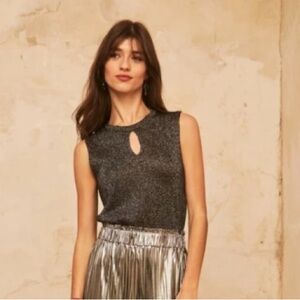 NWT NKN Nekane Tiaret Black Shimmery Top, size medium/large